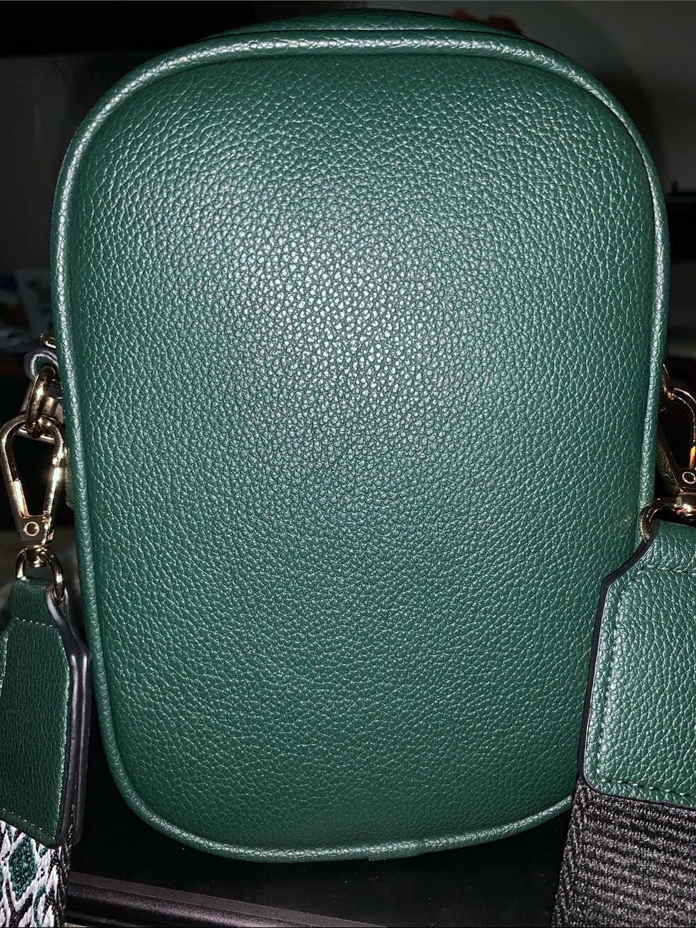 Wrangler Dark Green Crossbody with Patterned Woven Strap